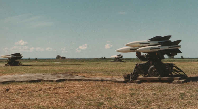 HAWK-raketter på Aflandshage på Amagers sydspids. Foto fra slutningen af 1960'erne.