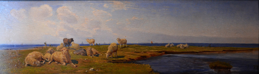 Theodor Phillipsen: Får på Saltholm. Ca. 1881. Tilhører Museum Amager.